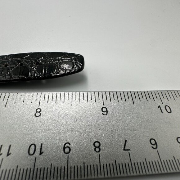 Vintage Jaques Prevard Tank Watch Women Gold Black Embossed Leather Band 8.5" - Picture 11 of 12